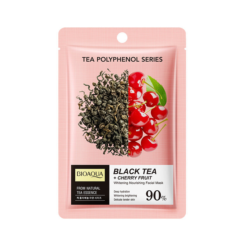 BIOAQUA Black Tea & Cherry Face Mask – Revitalizing & Brightening