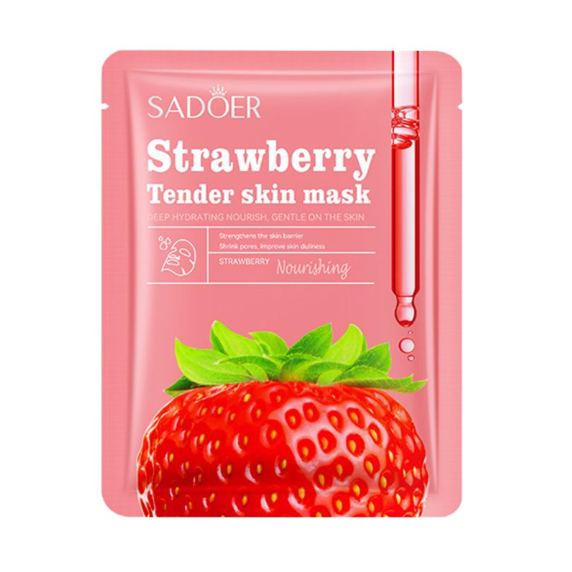 SADOER Braškių Veido Kaukė – Spindesys ir Švelnumas