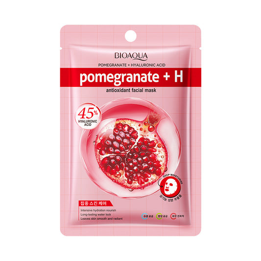 BIOAQUA Pomegranate & Hyaluronic Acid Face Mask – Hydrating & Radiance Boosting
