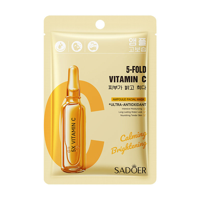 SADOER 5x Vitamino C Veido Kaukė – Antioksidacinė & Spindesio suteikianti