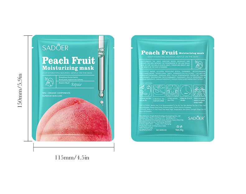 SADOER Persikų Veido Kaukė – Minkštinanti ir Atgaivinanti