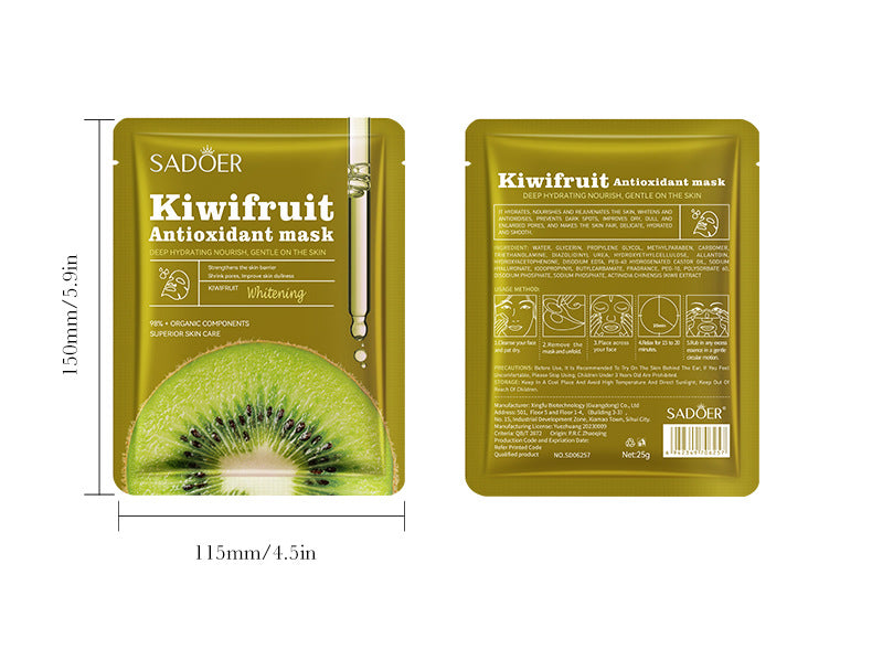 SADOER Kiwi Veido Kaukė – Skaistinanti ir Drėkinanti