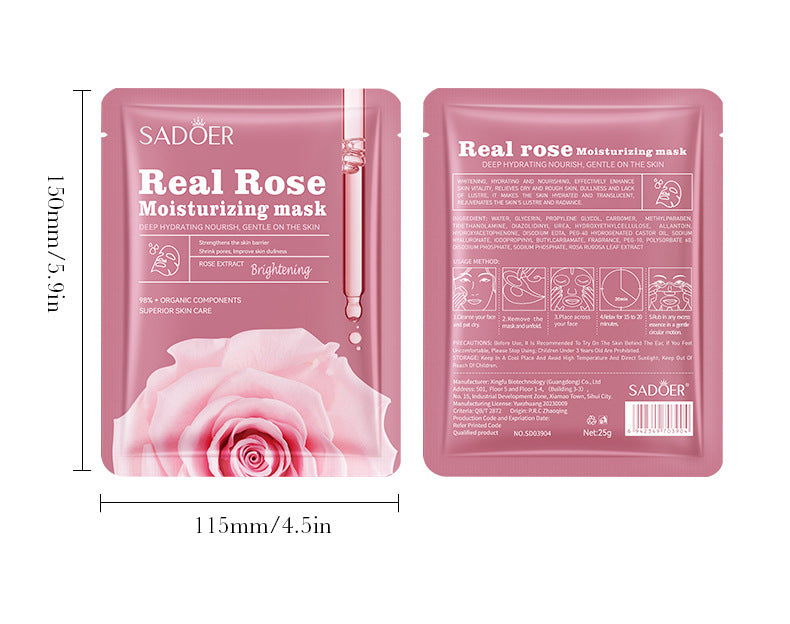SADOER Rožės Veido Kaukė – Švelni Spindesio Dovana
