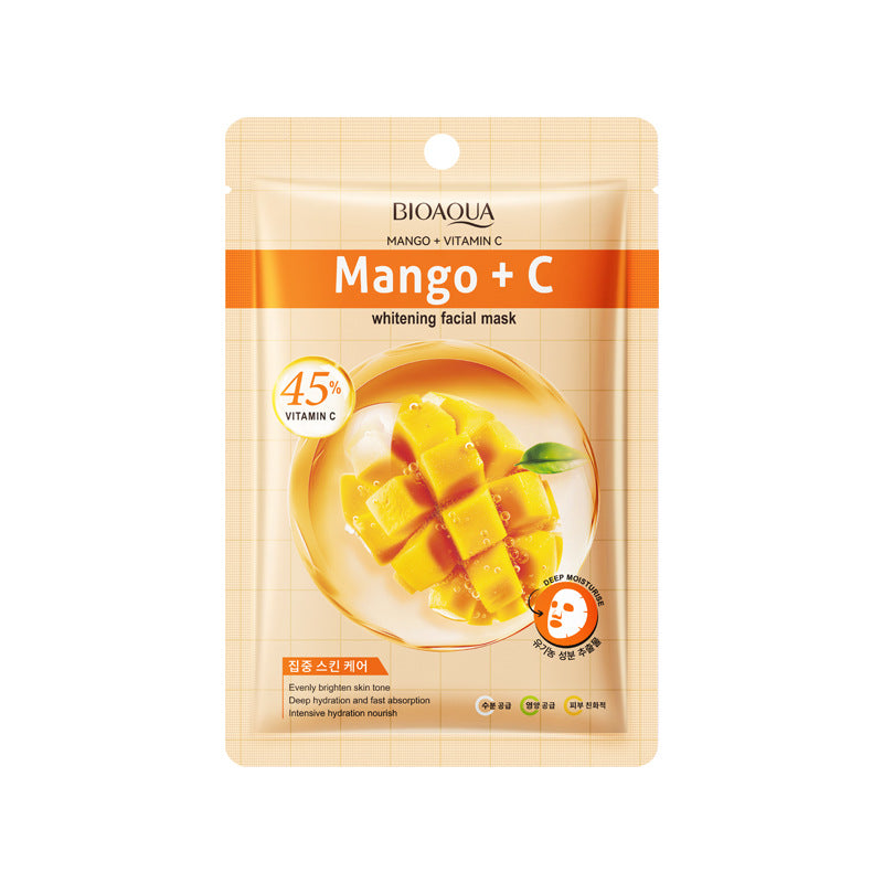 BIOAQUA Mango & Vitamino C Veido Kaukė – Skaistinanti ir Atgaivinanti