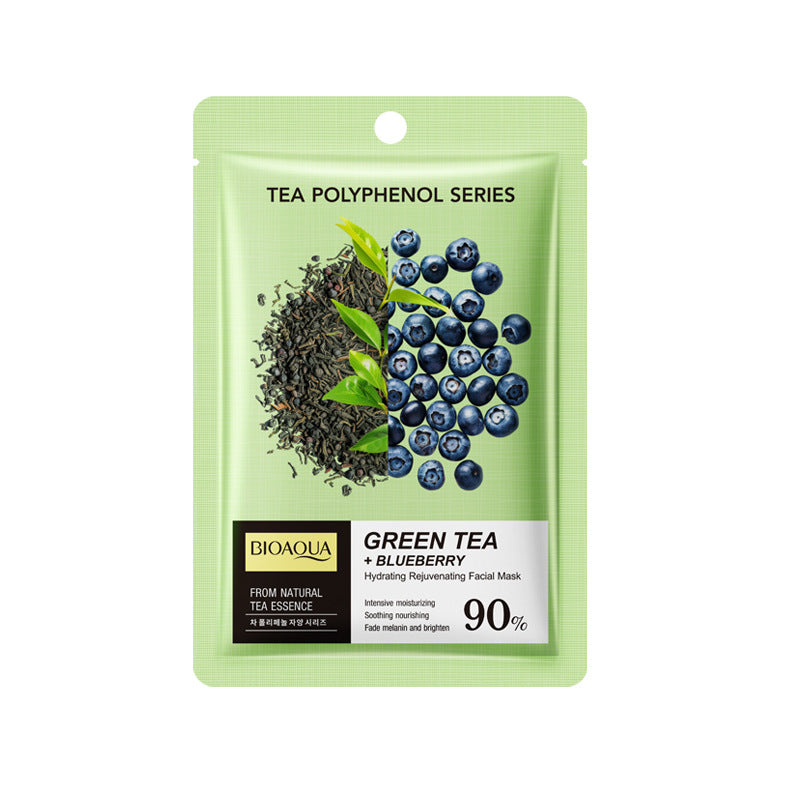 BIOAQUA Green Tea & Blueberry Face Mask – Hydrating & Rejuvenating
