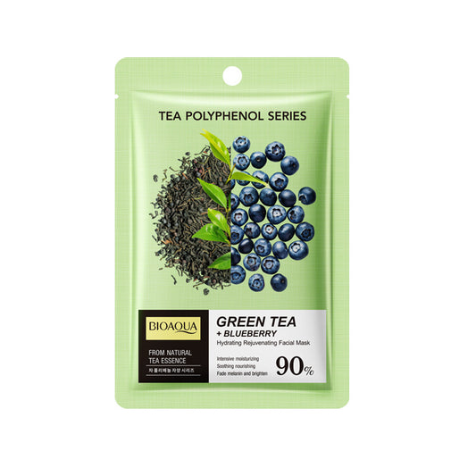 BIOAQUA Green Tea & Blueberry Face Mask – Hydrating & Rejuvenating