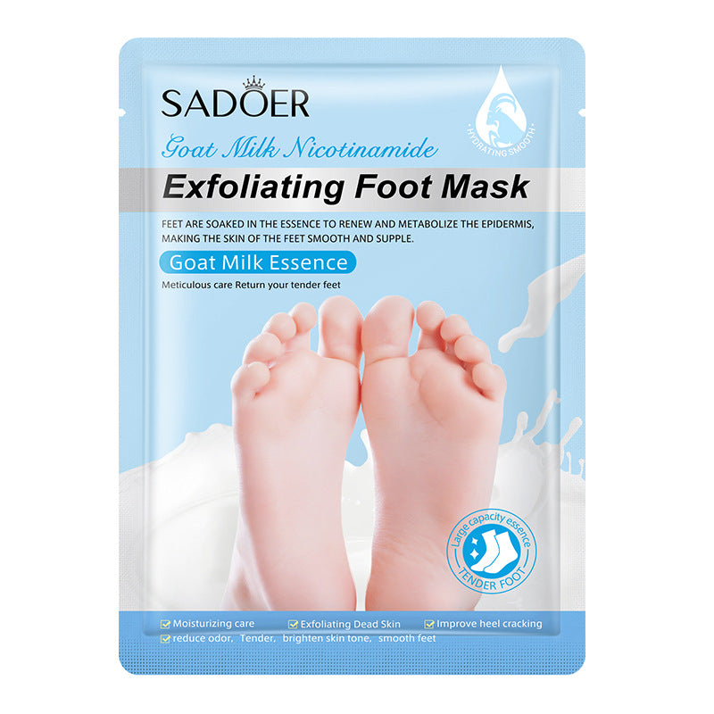 SADOER Goat Milk & Niacinamide Foot Mask – Hydration & Exfoliation