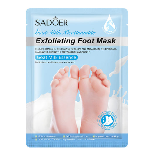 SADOER Goat Milk & Niacinamide Foot Mask – Hydration & Exfoliation